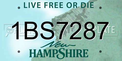 1BS7287 New Hampshire License Plate