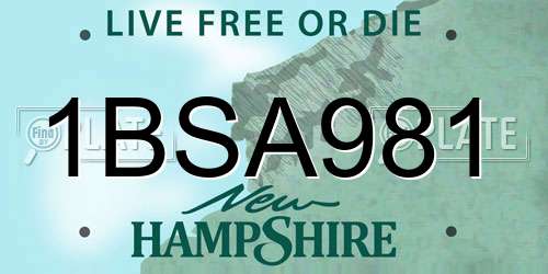 1BSA981 New Hampshire License Plate