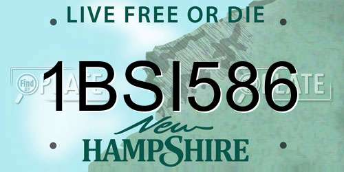 1BSI586 New Hampshire License Plate