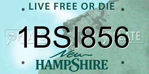 1BSI856 New Hampshire License Plate