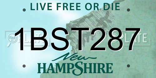 1BST287 New Hampshire License Plate