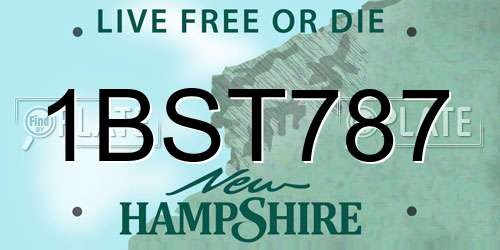 1BST787 New Hampshire License Plate