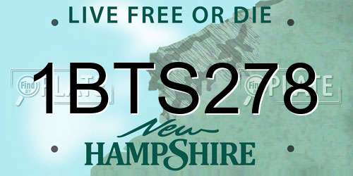 1BTS278 New Hampshire License Plate
