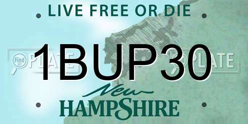 1BUP30 New Hampshire License Plate