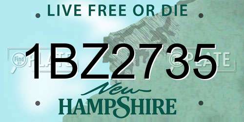 1BZ2735 New Hampshire License Plate