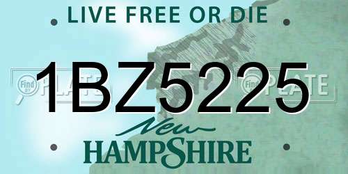 1BZ5225 New Hampshire License Plate