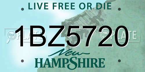 1BZ5720 New Hampshire License Plate