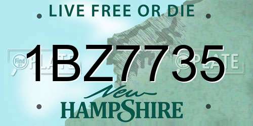 1BZ7735 New Hampshire License Plate