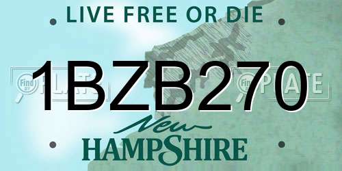 1BZB270 New Hampshire License Plate