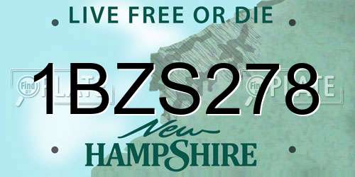 1BZS278 New Hampshire License Plate