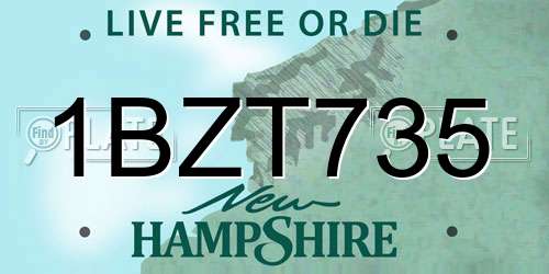 1BZT735 New Hampshire License Plate