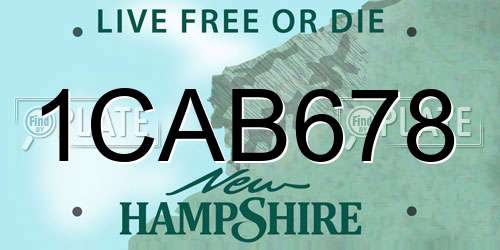 1CAB678 New Hampshire License Plate