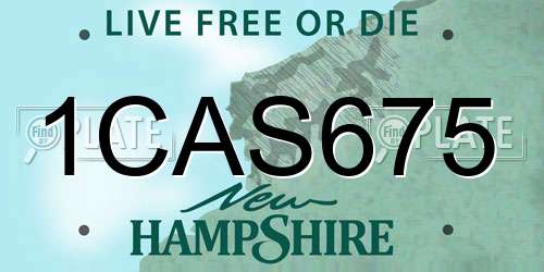 1CAS675 New Hampshire License Plate