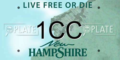 1CC New Hampshire License Plate