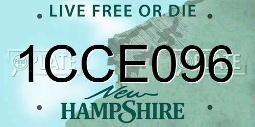 1CCE096 New Hampshire License Plate