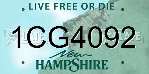 1CG4092 New Hampshire License Plate