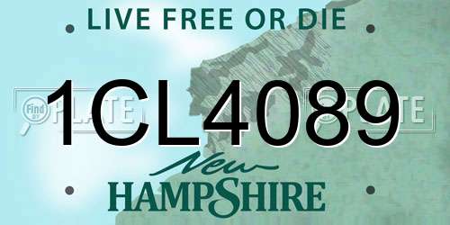 1CL4089 New Hampshire License Plate