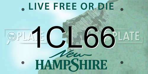 1CL66 New Hampshire License Plate