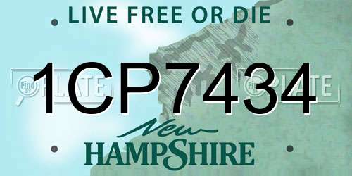 1CP7434 New Hampshire License Plate