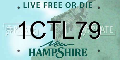 1CTL79 New Hampshire License Plate