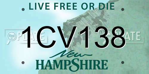 1CV138 New Hampshire License Plate