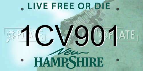 1CV901 New Hampshire License Plate