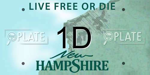 1D New Hampshire License Plate