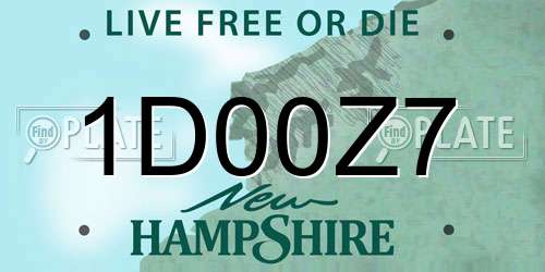 1D00Z7 New Hampshire License Plate