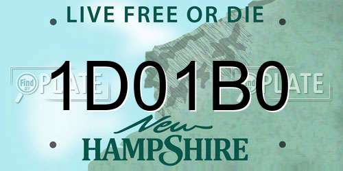 1D01B0 New Hampshire License Plate