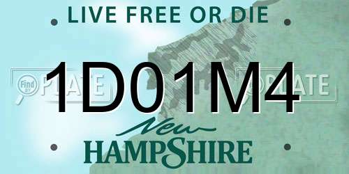 1D01M4 New Hampshire License Plate