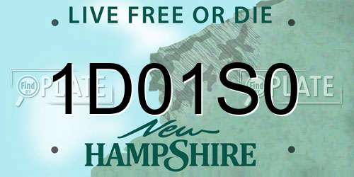 1D01S0 New Hampshire License Plate