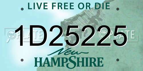 1D25225 New Hampshire License Plate
