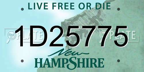 1D25775 New Hampshire License Plate