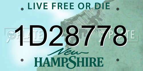 1D28778 New Hampshire License Plate
