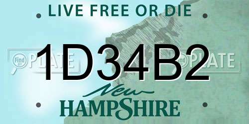 1D34B2 New Hampshire License Plate