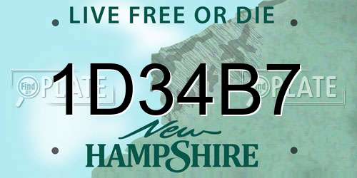 1D34B7 New Hampshire License Plate