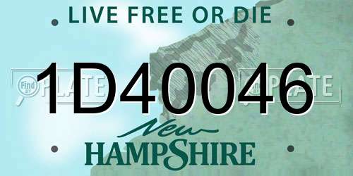 1D40046 New Hampshire License Plate
