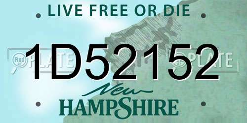 1D52152 New Hampshire License Plate
