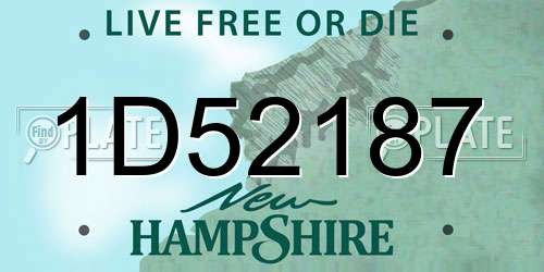 1D52187 New Hampshire License Plate