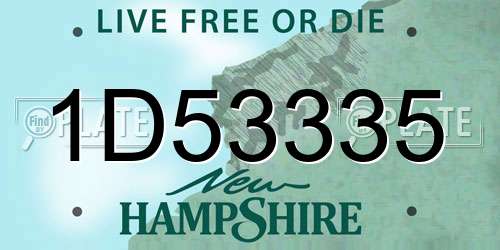 1D53335 New Hampshire License Plate