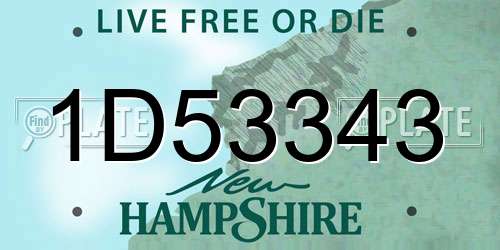 1D53343 New Hampshire License Plate