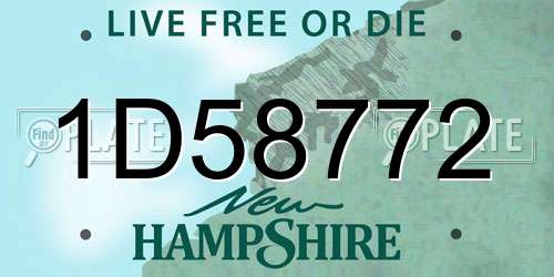 1D58772 New Hampshire License Plate