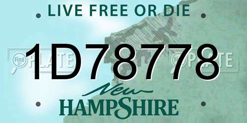 1D78778 New Hampshire License Plate