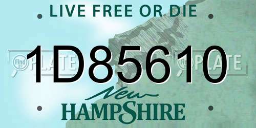 1D85610 New Hampshire License Plate