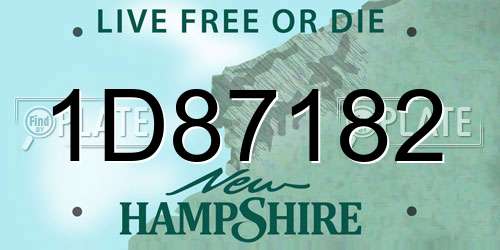 1D87182 New Hampshire License Plate
