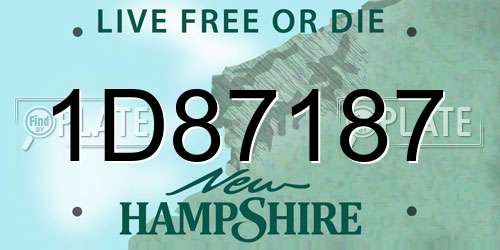 1D87187 New Hampshire License Plate
