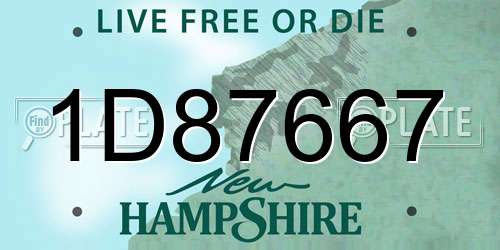 1D87667 New Hampshire License Plate