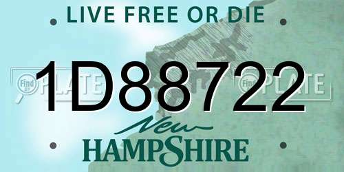 1D88722 New Hampshire License Plate