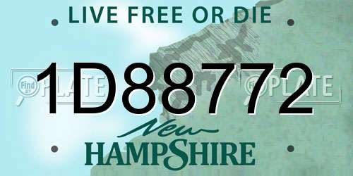 1D88772 New Hampshire License Plate
