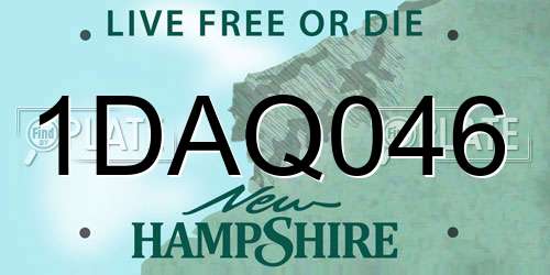 1DAQ046 New Hampshire License Plate